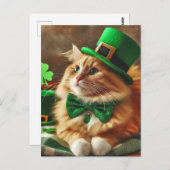 Saint Patricks Day Cat Briefkaart (Voorkant / Achterkant)