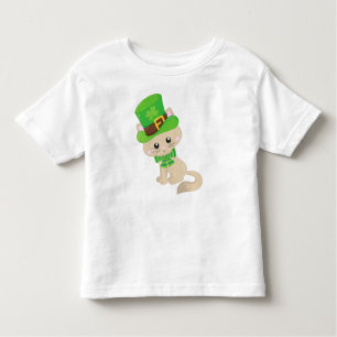 Saint Patrick's Day Cat, Leprechaun Pet, Clovers Kinder Shirts