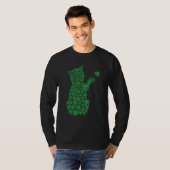 Saint Patrick's Day Cat Shamrock Kitten T-shirt (Voorkant volledig)