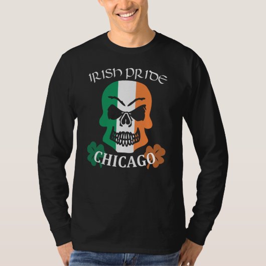 Saint Patrick's Day Chicago Irish Skull Pride T-shirt (Voorkant)