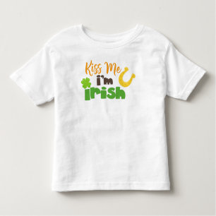Saint Patrick's Day, Clovers, Kiss me Ik ben Iers Kinder Shirts