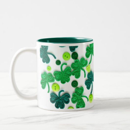 Saint Patrick's Day Crochet Coeur Shamrock Mug (Gauche)