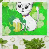 Saint Patrick's Day Cuisine Serviette à main Chat  (Plié)
