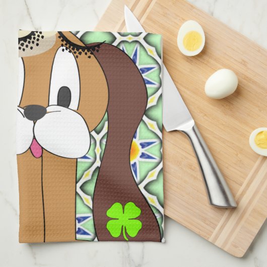 Saint Patrick's Day Cuisine serviette chien (Quart Plié)