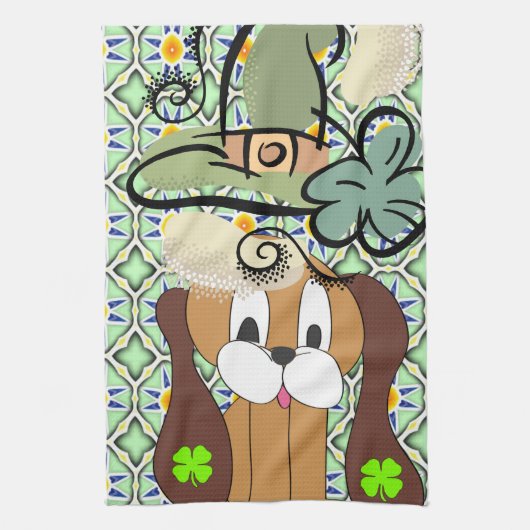 Saint Patrick's Day Cuisine serviette chien (Vertical)