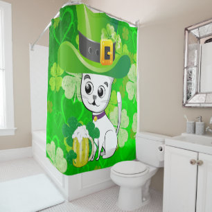 Saint Patrick's Day Douche Rideau Chat Bière