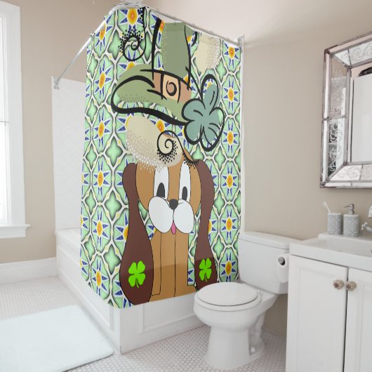 Saint Patrick's Day Douche rideau chien (En situation)
