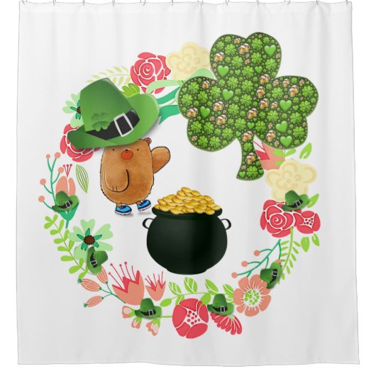 Saint Patrick's Day Douche rideau Teddy Bear (Devant)