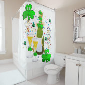 Saint Patrick's Day Douchegordijn Klaver Wijn (In situ)