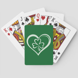 Saint Patrick's Day Funny Shamrock Heart Iers Pokerkaarten