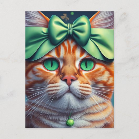 Saint Patricks Day Ginger Cat Briefkaart (Voorkant)