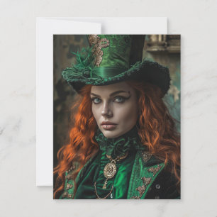 Saint Patrick's Day Gothic Vrouw Notitiekaartje