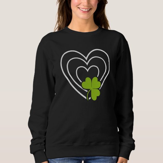 Saint Patrick's Day Green Heart Lucky Charm Paddy' Trui (Voorkant)