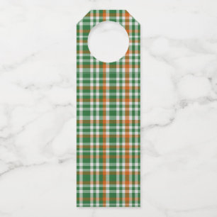 Saint Patrick's day Ierland Vlag gekleurde gingham Flessenhanger