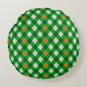 Saint Patrick's Day Ierse geblokte argyle Rond Kussen