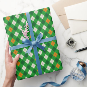 Saint Patrick's Day Ierse geruite argyle Cadeaupapier