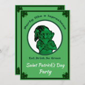 Saint Patrick's Day Invitation du parti Leprechan (Devant / Derrière)