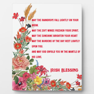 Saint Patrick's Day Irish Blessing Floral Collage Fotoplaat