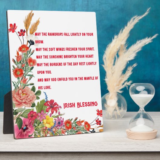 Saint Patrick's Day Irish Blessing Floral Collage Fotoplaat (Zijkant)