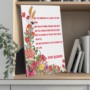 Saint Patrick's Day Irish Blessing Floral Collage Fotoplaat