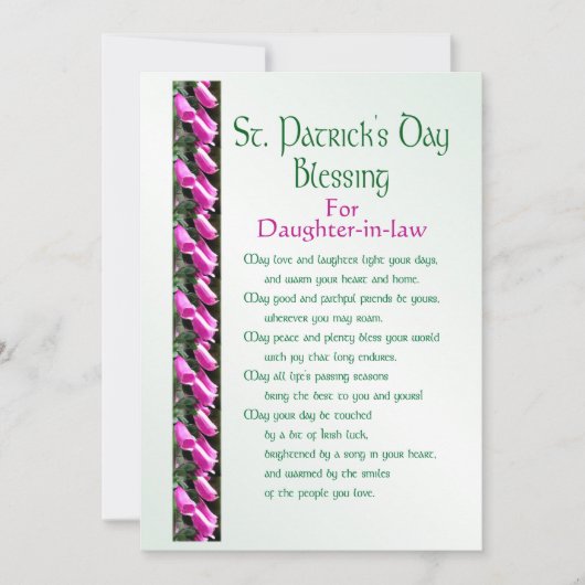 Saint Patricks Day Irish Blessing for Daughter-in- Feestdagenkaart (Voorkant)