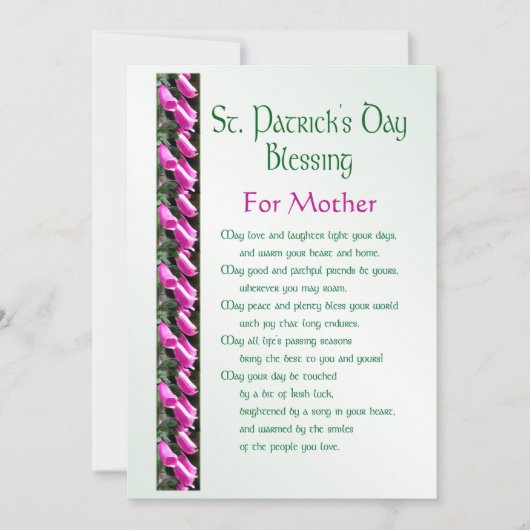 Saint Patrick's Day Irish Blessing for Moeder Holi Feestdagenkaart (Voorkant)