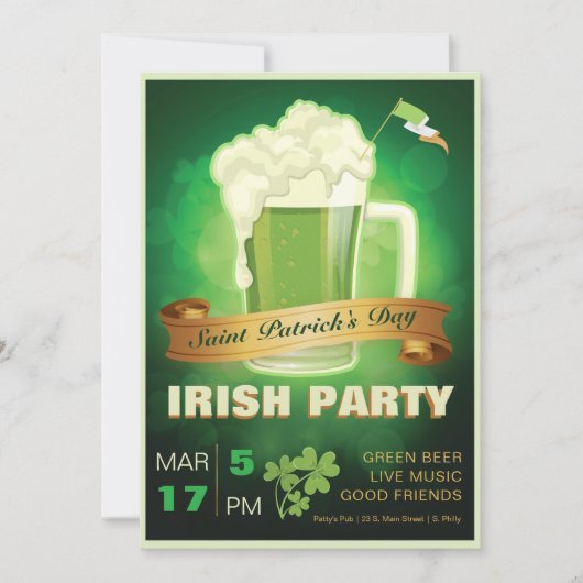 Saint Patrick's Day Irish Party Kaart (Voorkant)