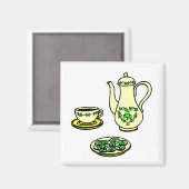 Saint Patrick's Day Irish Tea Set Magnet (Recto/Verso)