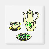 Saint Patrick's Day Irish Tea Set Magnet (Devant)