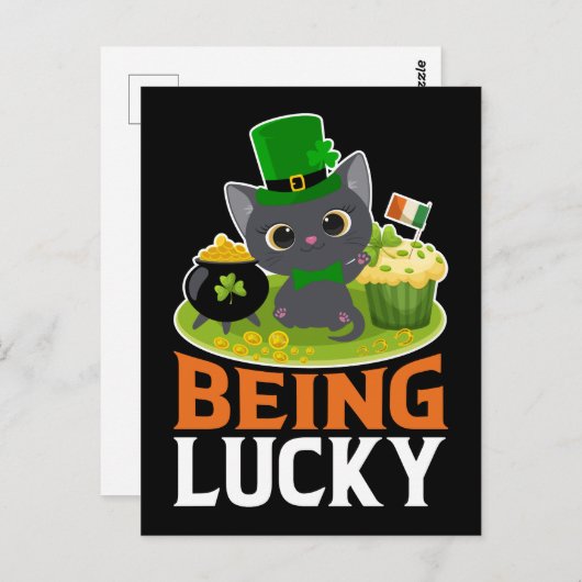 Saint Patrick's Day is Lucky Briefkaart (Voorkant / Achterkant)