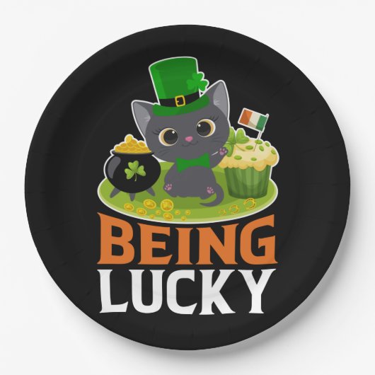 Saint Patrick's Day is Lucky Papieren Bordje (Voorkant)