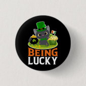 Saint Patrick's Day is Lucky Ronde Button 3,2 Cm (Voorkant)
