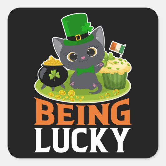 Saint Patrick's Day is Lucky Vierkante Sticker (Voorkant)