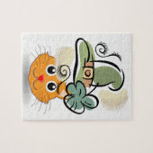 Saint Patrick's Day Jigsaw Puzzle Cat (Horizontal)