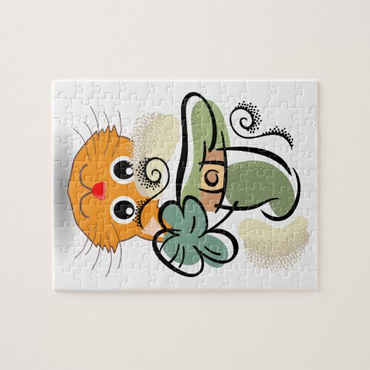 Saint Patrick's Day Jigsaw Puzzle Cat (Horizontal)