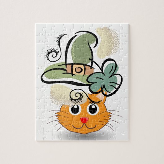 Saint Patrick's Day Jigsaw Puzzle Cat (Vertical)