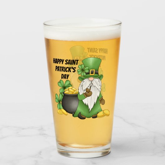Saint Patrick's Day kabouter bier Glas (Voorkant gevuld)