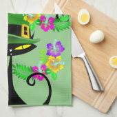 Saint Patrick's Day Keuken Handdoek Kat Bloemen (Quarter Fold)