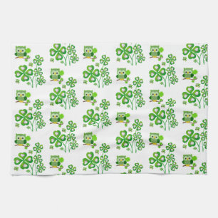 Saint Patrick's Day Keuken Handdoek Uil