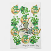 Saint Patrick's Day Kitchen Hand Towel Leprechaun Theedoek (Verticaal)