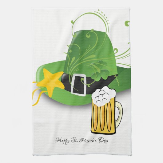 Saint Patrick's Day Kitchen Hand Towel Pet Beer Theedoek (Verticaal)