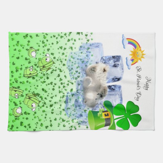 Saint Patrick's Day Kitchen Hand Towel Polar Beer Theedoek (Horizontaal)