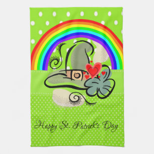 Saint Patrick's Day Kitchen Hand Towel Rainbow Theedoek