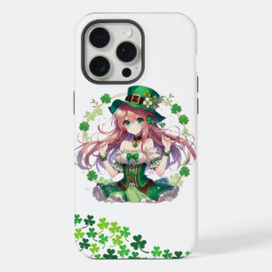 Saint Patrick's Day klaver anime meisje iPhone 15 Pro Max Hoesje