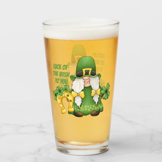 Saint Patrick's Day leprechaun beer Glass Glas (Voorkant gevuld)