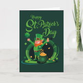 Saint Patrick's Day Leprechaun carte d'accueil (Devant)