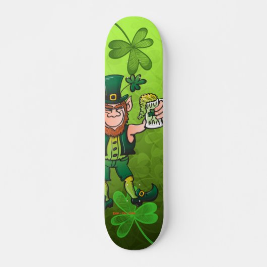 Saint Patrick's Day Leprechaun Drink Beer Skateboard (Voorkant)