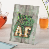 Saint Patrick's Day Lucky AF Irish Marquee Lights Reclamebord Met Voetstuk (Insitu)