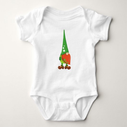 Saint Patrick's Day, Lucky Clovers, Cute Gnome Romper (Voorkant)