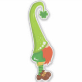 Saint Patrick's Day, Lucky Clovers, Cute Gnome Sticker (Voorkant)